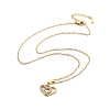 304 Stainless Steel Crystal Rhinestone Heart Pendant Cable Chain Necklaces for Women NJEW-Z056-01B-G-4
