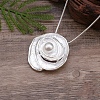 Rose Flower Zinc Alloy Enamel with Plastic Pearl Pendant Necklaces for Women FS-WG8D512-01-2