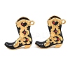304 Stainless Steel Enamel with Rhinestone Pendants STAS-Z202-06G-01-1