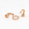 Brass Micro Pave Cubic Zirconia Fold Over Clasps ZIRC-P003-27RG-3