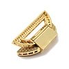 Brass Micro Pave Clear Cubic Zirconia Fold Over Clasps KK-G414-07G-4