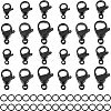 36Pcs 6 Style PVD Vacuum Plating 304 Stainless Steel Lobster Claw Clasps STAS-UN0028-35-1
