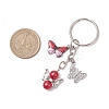 10Pcs 10 Colors Acrylic Pearl Angel Pendant Keychain KEYC-JKC01108-3