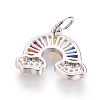 Brass Micro Pave Cubic Zirconia Pendants ZIRC-G166-26-3