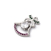 Rack Plating Brass with Cubic Zirconia Pendants KK-Q010-05P-2
