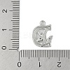 Brass Crystal Rhinestone Letter Links Connector Charms KK-S395-06P-D-3