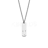 304 Stainless Steel Rectangle with Laser Cut Initial Pendant Necklaces FS-WG71FEF-01-1