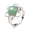 Natural Green Aventurine Adjustable Rings RJEW-P043-01P-17-4