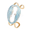 Shell Shape 304 Stainless Steel Enamel Cuff Bangles for Women LS-BJEW-A049-04D-G-4