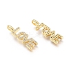 Brass Micro Pave Clear Cubic Zirconia Pendants ZIRC-Q023-06G-1