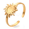 Ion Plating(IP) 304 Stainless Steel Sun Cuff Rings LS-RJEW-N038-116LG-1