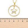 Brass Micro Pave Clear Cubic Zirconia Ring Pendant Necklaces NJEW-P322-A01-G-5