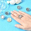 Vintage Adjustable Iron Finger Ring Components Alloy Flower Cabochon Bezel Settings PALLOY-O039-25AS-2