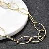 Ion Plating(IP) 304 Stainless Steel Horse Eye Link Chain Necklace for Men Women STAS-B039-02G-1