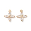 Real 18K Gold Plated Brass Cubic Zirconia Charms LS-KK-R037-157G-1