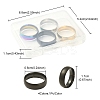 4Pcs 4 Colors 201 Stainless Steel Plain Band Rings Set for Women RJEW-YW0001-04-4
