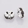 Brass Rhinestone Spacer Beads RB-A014-L6mm-12S-2