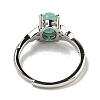 Oval Natural Amazonite Rings RJEW-Q818-01P-01A-4