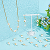 10 Sets Grade AA Natural Cultured Freshwater Pearl Connector Charms with Alloy Slices FIND-DC0003-65-5
