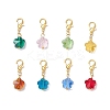 Flower Glass Pendant Decorations HJEW-JM03772-02-2
