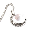 Natural Rose Quartz Raw Beads Bookmarks AJEW-JK00201-01-4