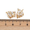 Brass Micro Pave Cubic Zirconia Beads KK-C115-16G-3