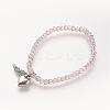 Faceted Abacus Glass Beads Stretch Bracelets BJEW-JB02719-2