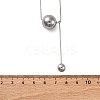 304 Stainless Steel Round Ball Pendant Snake Chain Necklaces NJEW-U028-03P-5