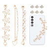 WADORN 3 Sets 3 Style Pearl Plastic Beads Link Chain Phone Case Double Chain Strap AJEW-WR0001-41-1
