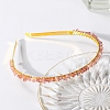 Wire Wrapped Natural Strawberry Quartz Chip Hair Bands PW-WG27230-02-1
