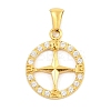 Ion Plating(IP) 304 Stainless Steel Micro Pave Cubic Zirconia Pendants STAS-D112-03G-01-1