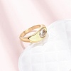 304 Stainless Steel Glass Cuff Open Rings RJEW-P177-02B-G-2
