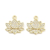 Brass Micro Pave Clear Cubic Zirconia Pendants ZIRC-P120-10G-1