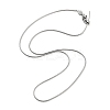 Adjustable Slider 201 Stainless Steel Round Snake Chain Necklaces NJEW-K270-01P-01-2