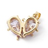 Rack Plating Brass Micro Pave Cubic Zirconia Pendants KK-E003-18G-01-2