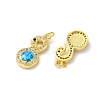 Brass Micro Pave Cubic Zirconia Pendants KK-A197-13G-2