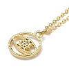 Brass Micro Pave Clear Cubic Zirconia Pendants Necklaces for Women LS-NJEW-B092-04G-4