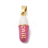 Brass Enamel Pendants KK-Q098-40G-B-1