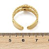 316 Stainless Steel with Natural Mixed Gemstone Cuff Rings RJEW-Z098-01G-14-5