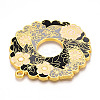 Rack Plating Alloy Enamel Big Pendants ENAM-N056-394-G-3