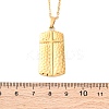 Texture Rectangle with Cross 304 Stainless Steel Pendant Necklaces NJEW-H059-12G-5