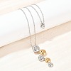 304 Stainless Steel Crystal Rhinestone Grape Pendant Necklaces for Women NJEW-K290-01GP-1