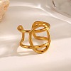 304 Stainless Steel Hollow Oval Open Cuff Rings RJEW-M072-03G-1