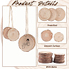 20Pcs 2 Styles Flat Round Unfinished Wooden Chip Pendants WOOD-CP0001-15-5