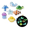 Luminous  Marine Animal Opaque Resin Cabochons RESI-Z052-01-1
