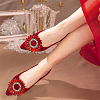 4Pcs 2 Styles Flower Alloy & Glass Shoe Buckle Clips AJEW-WR0002-32-6