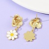 Daisy Flower Brass Dangle Stud Earrings EJEW-S277-04G-2