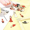 24Pcs 6 Styles Alloy Enamel Pendants ENAM-FS0002-70-10