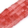 Cherry Quartz Glass Beads Strands G-T139-8x8-37A-4