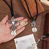 3Pcs Glass Beaded Pendant Decoration HJEW-CA00074-3